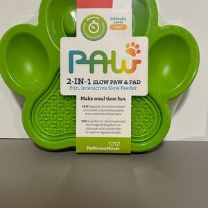 Green 2-in-1 Slow Feeder Dog Bowl